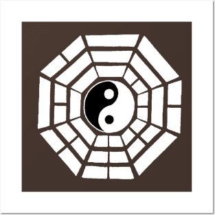 Pakua - Yin Yang and Eight Trigrams (White) Posters and Art